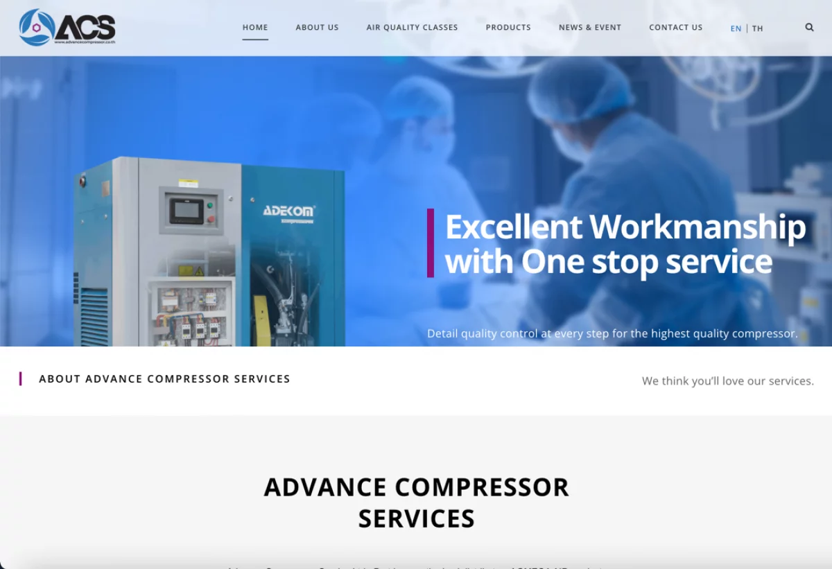 Advance Compressor Service Ltd., Part., - ผลงาน - รับเขียนโปรแกรม เว็บ ...